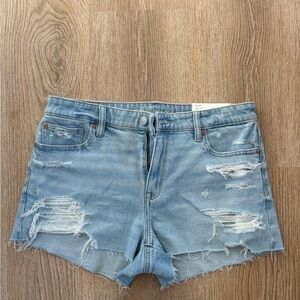 American Eagle Outfitters Light Blue Distressed Jean Shorts